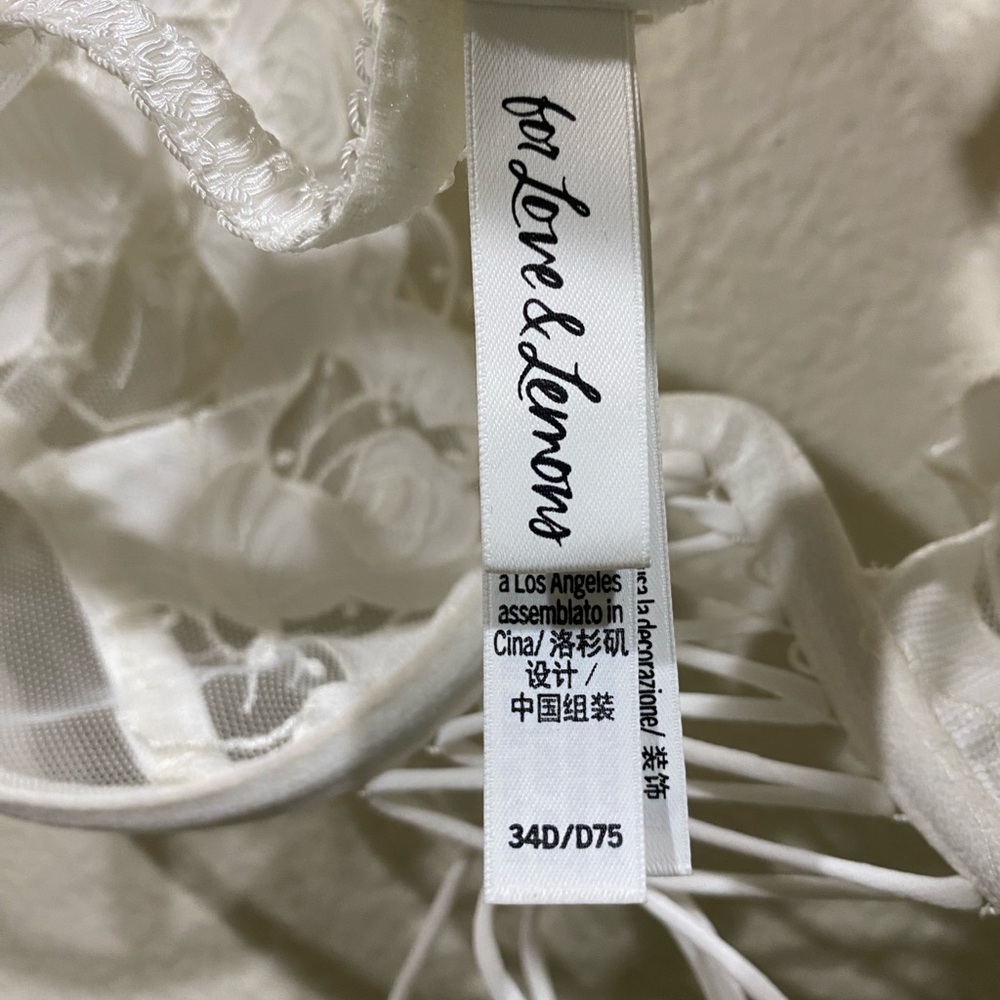 For Love & Lemons Amore White Lace Underwire Bra Bridal white 51425 - Picture 10 of 10